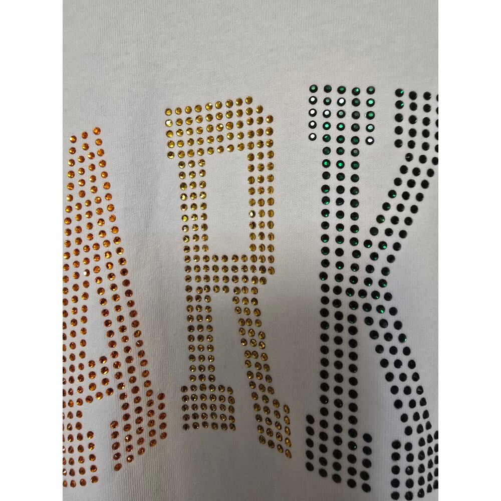 MARKET Rainbow Rhinestone Arc Men's XXL 2X White Shirt Chinatown Market NWOT NEW - Picture 3 of 5